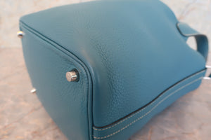 HERMES／エルメス ピコタンロックＰＭ トリヨンクレマンス ブルージーン □Q刻印 ハンドバッグ 700080183