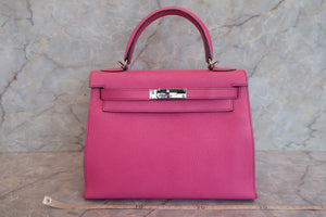 HERMES KELLY 28 Chevre myzore goatskim Fuschia pink □J刻印 Shoulder bag 700070195