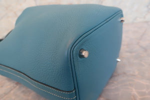 HERMES／エルメス ピコタンロックＰＭ トリヨンクレマンス ブルージーン □Q刻印 ハンドバッグ 700080183