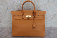 将图片加载到图库查看器，HERMES BIRKIN 40 Fjord leather Natural sable 〇Q刻印 Hand bag 600070193
