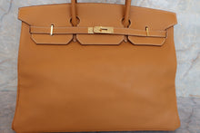 将图片加载到图库查看器，HERMES BIRKIN 40 Fjord leather Natural sable 〇Q刻印 Hand bag 600070193
