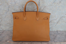 将图片加载到图库查看器，HERMES BIRKIN 40 Fjord leather Natural sable 〇Q刻印 Hand bag 600070193
