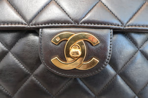 CHANEL/シャネル 中マトラッセシングルフラップWチェーンショルダーバッグ ラムスキン ブラック/ゴールド金具 ショルダーバッグ 600100033