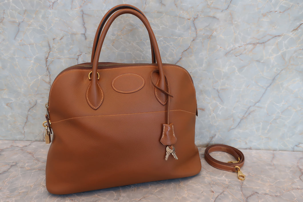 HERMES／エルメス ボリード35 クシュベル ゴールド 〇X刻印 ショルダーバッグ 700070102