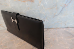 HERMES／エルメス ベアンクラシック ボックスカーフ ブラック □G刻印 財布 700080096