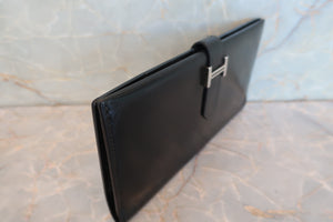HERMES／エルメス ベアンクラシック ボックスカーフ ブラック □G刻印 財布 700080096