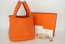 画像をギャラリービューアに読み込む, HERMES／エルメス ピコタンロックＰＭ トリヨンクレマンス オレンジ □L刻印 ハンドバッグ 800100130
