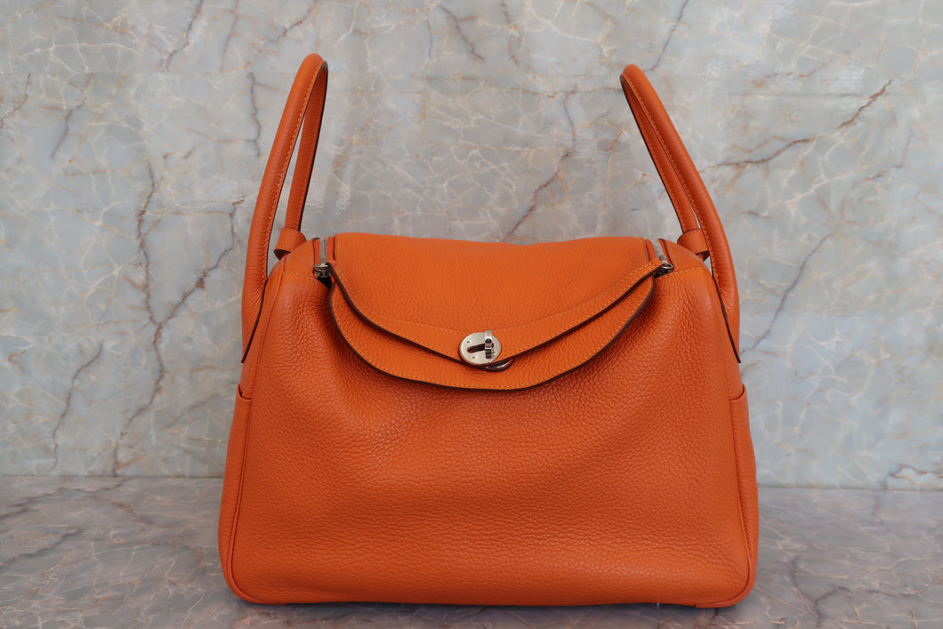 HERMES／エルメス リンディ34 バイカラー トリヨンクレマンス オレンジ/ムタード □P刻印 ショルダーバッグ 700050029