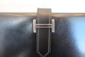HERMES／エルメス ベアンクラシック ボックスカーフ ブラック □G刻印 財布 700080096