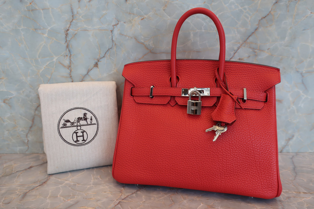 HERMES／エルメス バーキン25 トゴ ルージュカザック □P刻印 ハンドバッグ 700070177