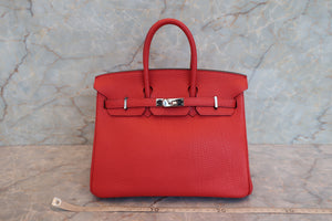 HERMES／エルメス バーキン25 トゴ ルージュカザック □P刻印 ハンドバッグ 700070177