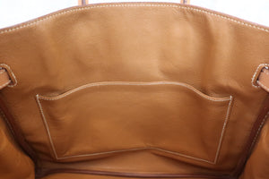 HERMES HAUT A COURROIRE 32 Graine Couchevel leather Natural 〇X刻印 Hand bag 600030033