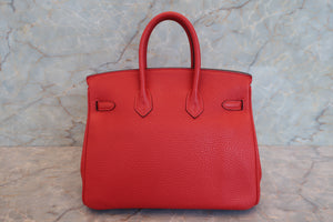 HERMES／エルメス バーキン25 トゴ ルージュカザック □P刻印 ハンドバッグ 700070177