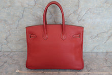 Load image into Gallery viewer, HERMES BIRKIN 35 Bi-color Clemence leather Sanguine/White □O Engraving Hand bag 600060053
