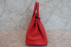 HERMES／エルメス バーキン25 トゴ ルージュカザック □P刻印 ハンドバッグ 700070177