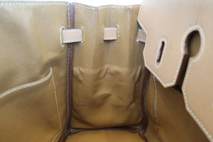 HERMES HAUT A COURROIRE 32 Graine Couchevel leather Natural 〇X Engraving Hand bag 600030033