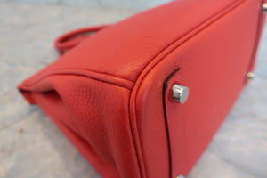 HERMES／エルメス バーキン25 トゴ ルージュカザック □P刻印 ハンドバッグ 700070177