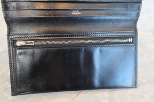 HERMES／エルメス ベアンクラシック ボックスカーフ ブラック □G刻印 財布 700080096