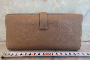 HERMES／エルメス ベアンデュプリ ヴォーエプソン エトゥープ X刻印 財布 700080074