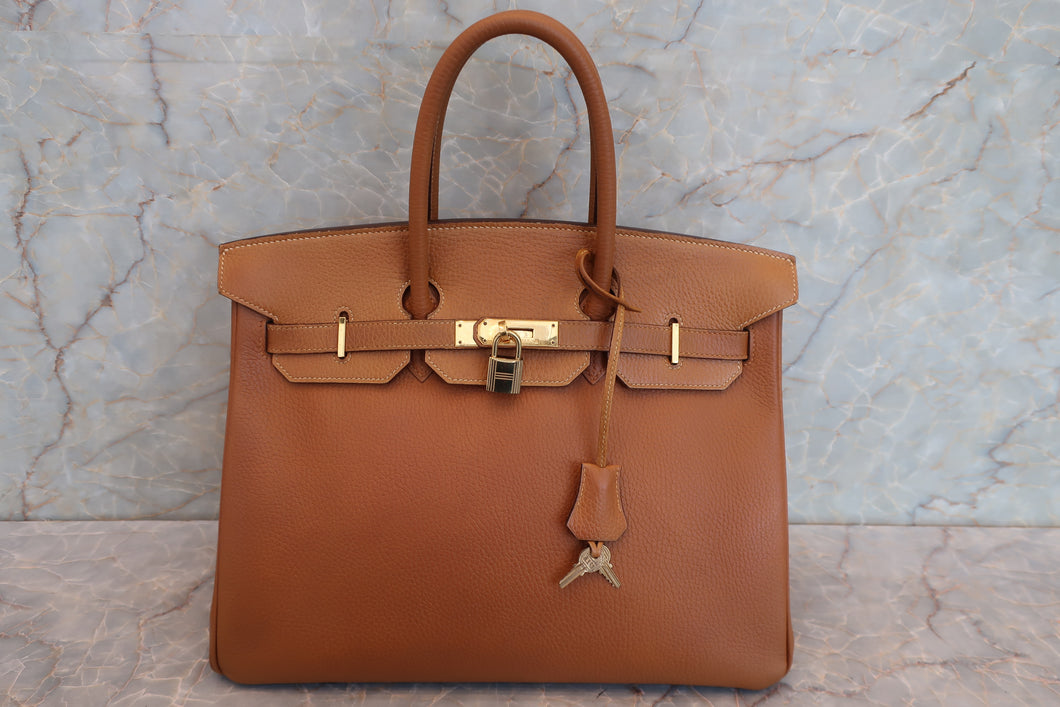 HERMES／エルメス バーキン35 アルデンヌ ゴールド 〇Y刻印 ハンドバッグ 700050063