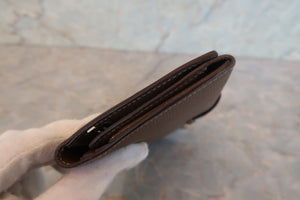 HERMES／エルメス ベアンデュプリ ヴォーエプソン エトゥープ X刻印 財布 700080074
