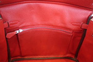 HERMES／エルメス バーキン25 トゴ ルージュカザック □P刻印 ハンドバッグ 700070177