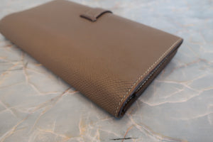 HERMES／エルメス ベアンデュプリ ヴォーエプソン エトゥープ X刻印 財布 700080074