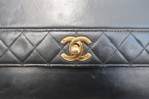 CHANEL/シャネル 台形チェーンショルダーバッグ ラムスキン ブラック/ゴールド金具 ショルダーバッグ 600090259