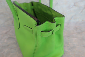 HERMES BIRKIN 30 Clemence leather Apple green □H刻印 Hand bag 500110191