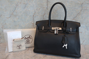 HERMES／エルメス バーキン30 トリヨンクレマンス ブラック □L刻印 ハンドバッグ 700070201