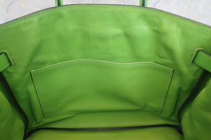HERMES BIRKIN 30 Clemence leather Apple green □H Engraving Hand bag 500110191