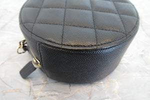 CHANEL/シャネル マトラッセラウンドチェーンショルダーバッグ キャビアスキン ブラック/ゴールド金具 ショルダーバッグ 700070211