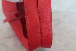 HERMES PICOTIN LOCK MM Clemence leather Rouge casaque □Q Engraving Hand bag 600060119