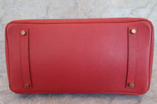 Load image into Gallery viewer, HERMES BIRKIN 35 Ardennes leather Rouge vif □B Engraving Hand bag 500090093
