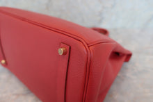 Load image into Gallery viewer, HERMES BIRKIN 35 Ardennes leather Rouge vif □B Engraving Hand bag 500090093
