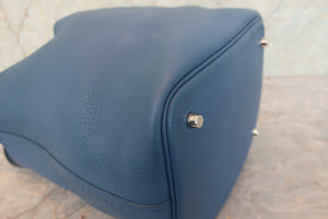 HERMES／エルメス ピコタンロックＭＭ トリヨンクレマンス ブルーアガット X刻印 ハンドバッグ 700080214