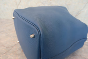 HERMES／エルメス ピコタンロックＭＭ トリヨンクレマンス ブルーアガット X刻印 ハンドバッグ 700080214