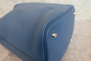 HERMES／エルメス ピコタンロックＭＭ トリヨンクレマンス ブルーアガット X刻印 ハンドバッグ 700080214