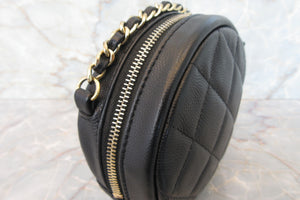 CHANEL/シャネル マトラッセラウンドチェーンショルダーバッグ キャビアスキン ブラック/ゴールド金具 ショルダーバッグ 700070224