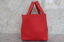 Load image into Gallery viewer, HERMES PICOTIN LOCK PM Clemence leather Rouge tomate X Engraving Hand bag 600090026
