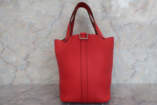 将图片加载到图库查看器，HERMES PICOTIN LOCK PM Clemence leather Rouge tomate X刻印 Hand bag 600090026
