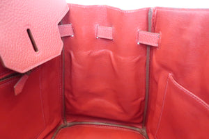 HERMES BIRKIN 35 Ardennes leather Rouge vif □B Engraving Hand bag 500090093