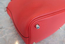 将图片加载到图库查看器，HERMES PICOTIN LOCK PM Clemence leather Rouge tomate X刻印 Hand bag 600090026
