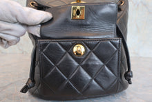 Load image into Gallery viewer, CHANEL Matelasse chain back pack Lambskin Black/Gold hadware Back pack 800060021
