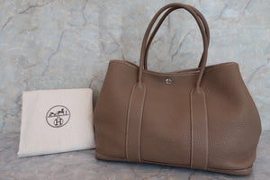 HERMES GARDEN PARTY PM Negonda leather Etoupe gray T刻印 Tote bag 600060110