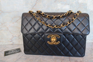 CHANEL Medium Matelasse Single flap chain shoulder bag Lambskin Black/Gold hadware Shoulder bag 700100003