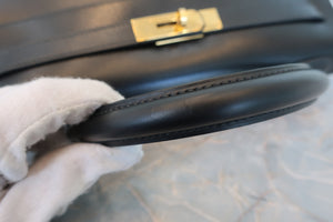 HERMES／エルメス ケリー32 ボックスカーフ ブラック ショルダーバッグ 700080203