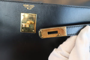 HERMES／エルメス ケリー32 ボックスカーフ ブラック ショルダーバッグ 700080203