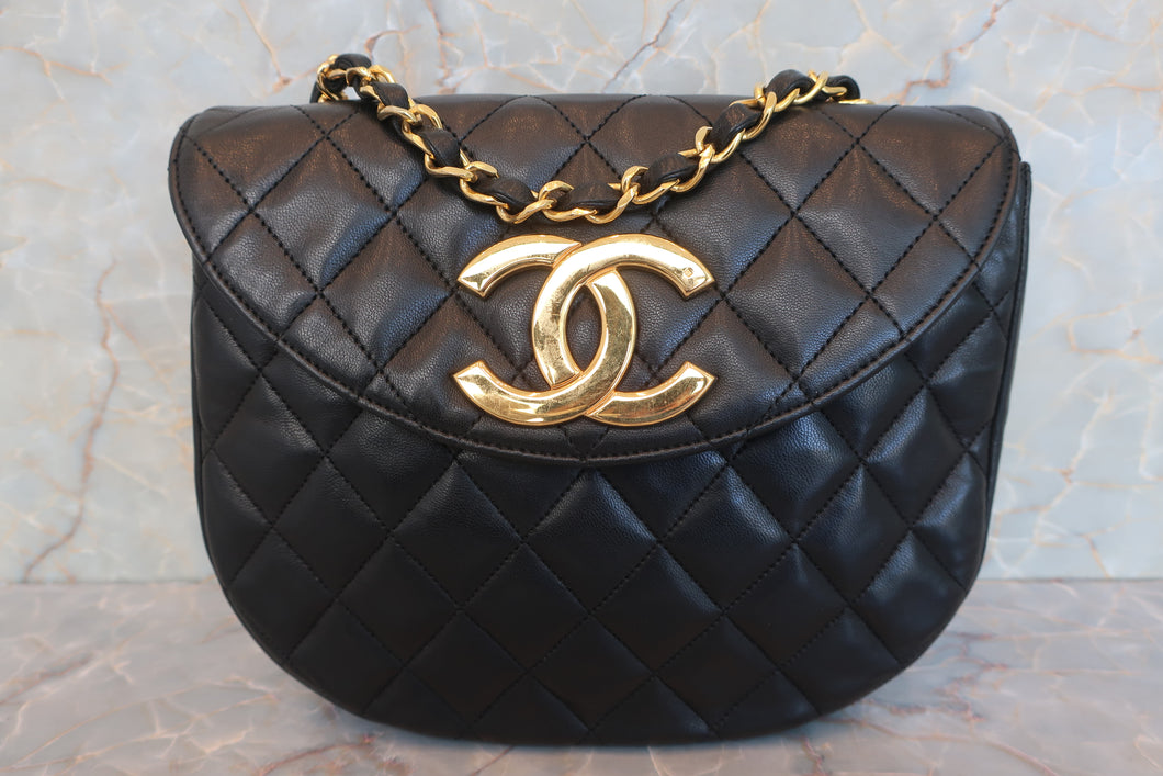 CHANEL/シャネル デカココチェーンショルダーバッグ ラムスキン ブラック/ゴールド金具 ショルダーバッグ 600090253