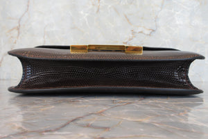 HERMES／エルメス コンスタンス24 リザード ブラウン 〇H刻印 ショルダーバッグ 600120318